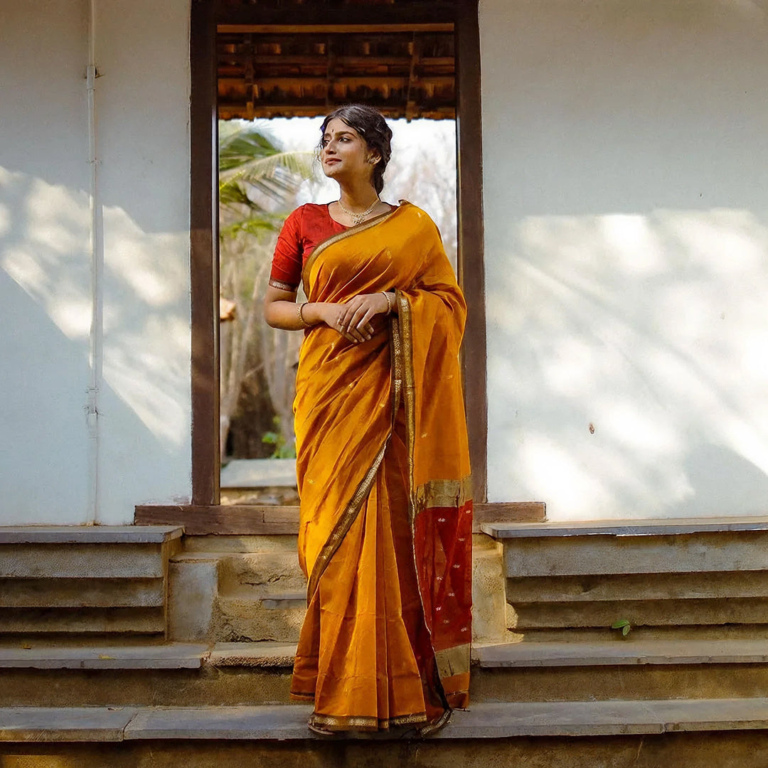 Yellow Silk Saree