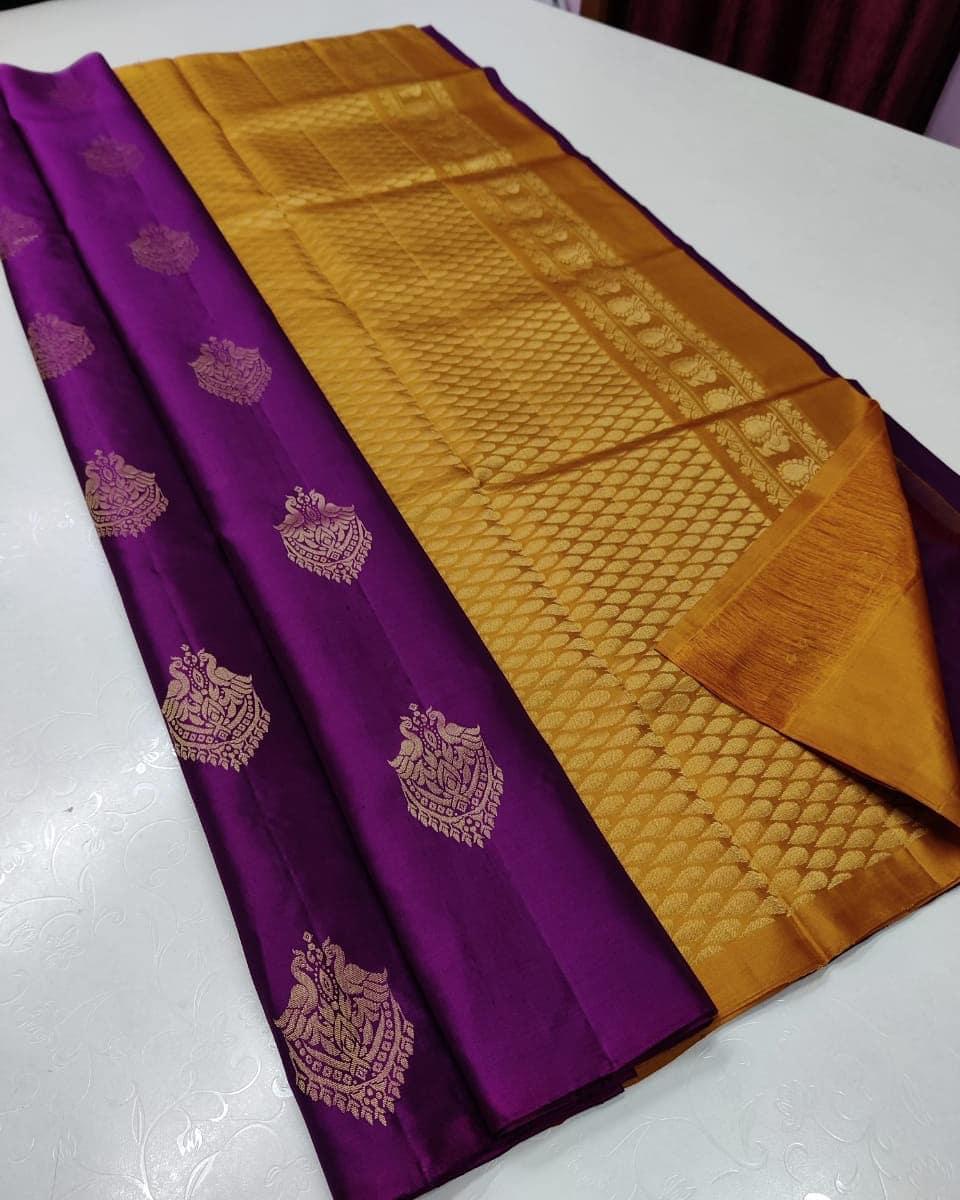 Purple Silk Saree