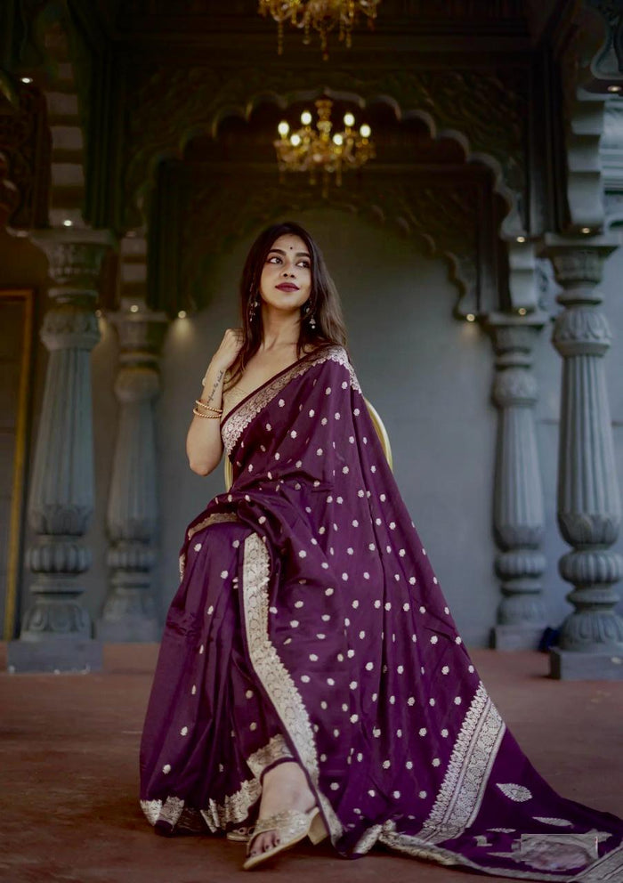 Wine Jacquard Saree – Luxurious Elegance in a Royal Deep Wine Shade