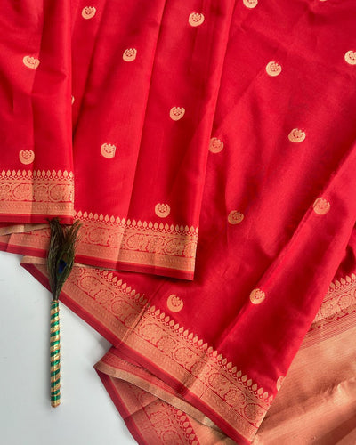 Royal Red Jacquard Saree