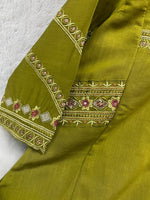 Mehndi Green Mango Silk Anarkali Set