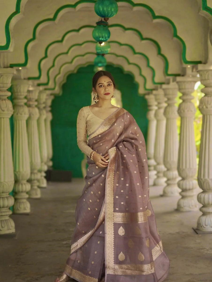 Light Purple Jacquard Saree – Soft, Elegant & Perfect for Every Celebration