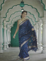 Royal Blue Jacquard Saree