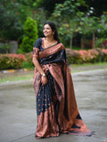Classic Black Jacquard Saree – Timeless Elegance with a Luxurious Weave