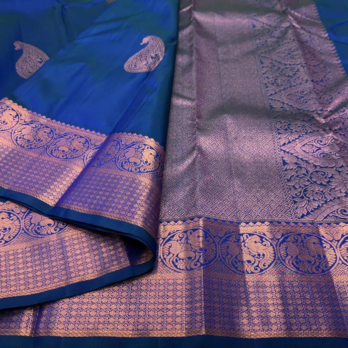 Navy Blue Jacquard Saree – Classic Elegance with Premium Weave
