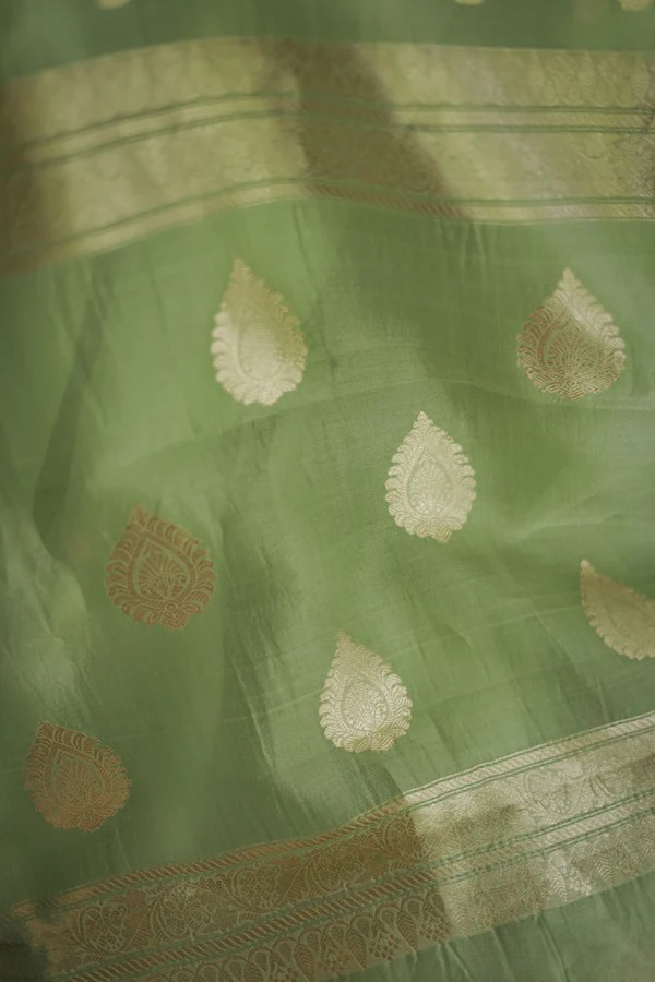 Pista Green Jacquard Saree – Fresh, Elegant & Perfect for Every Occasion