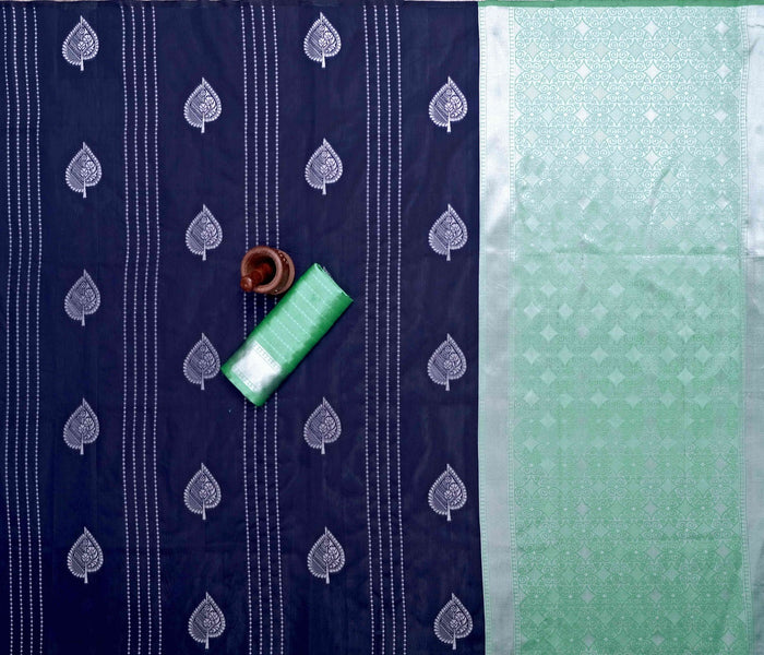 Blue Jacquard Saree – Stylish Woven Saree with Elegant Traditional Charm