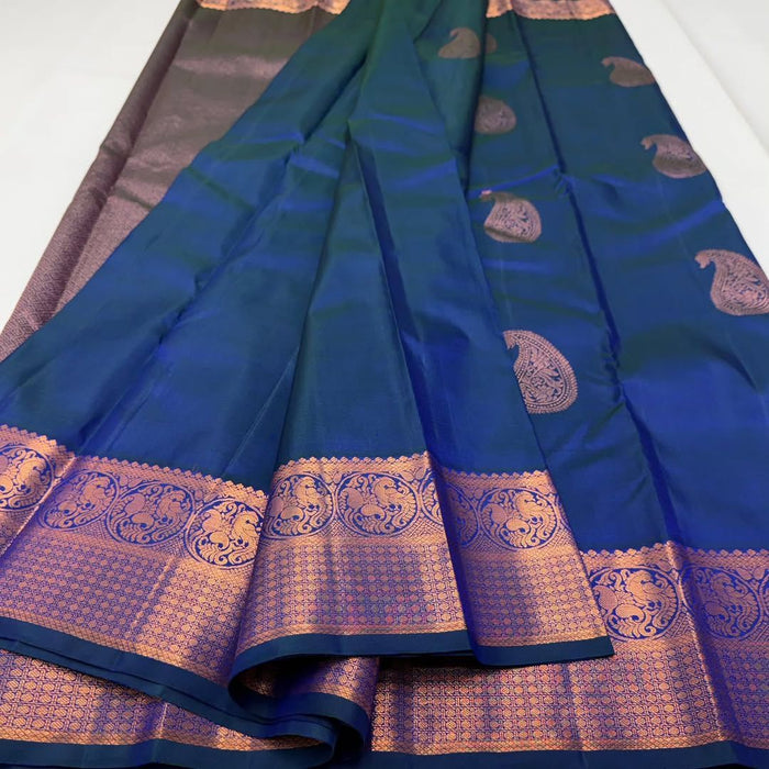 Navy Blue Jacquard Saree – Classic Elegance with Premium Weave