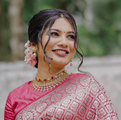 Royal Dark Red Jacquard Saree