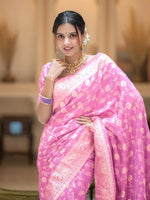 Blush Pink Jacquard Saree