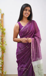 Wine Pista Jacquard Saree 
