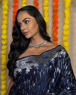 Dark Blue Jacquard Saree