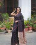 Elegant Navy Blue Jacquard Saree – Premium Festive & Party Wear