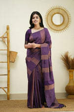 Royal Purple Jacquard Saree