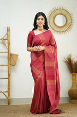 Luxurious Red Jacquard Saree