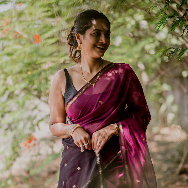 Purple Jacquard Saree