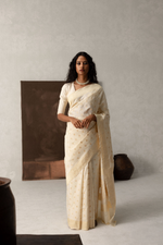 Elegant Cream Jacquard Saree for Women