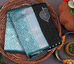 Tea Blue Jacquard Saree