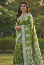 Mahendi Green Jacquard Saree