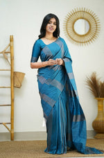 Sky Blue Jacquard Saree