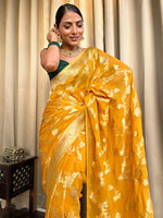 Radiant Yellow Jacquard Saree