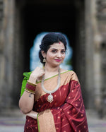 Maroon Jacquard Saree