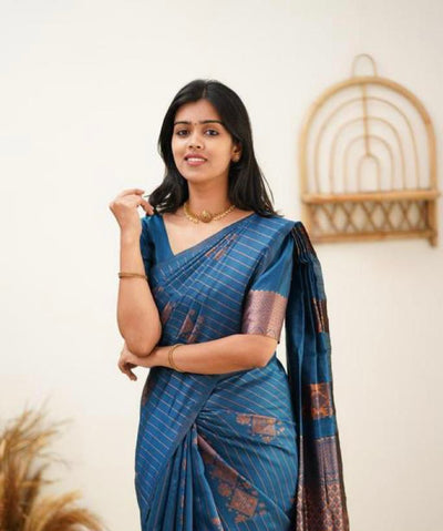 Elegant Rama Jacquard Saree