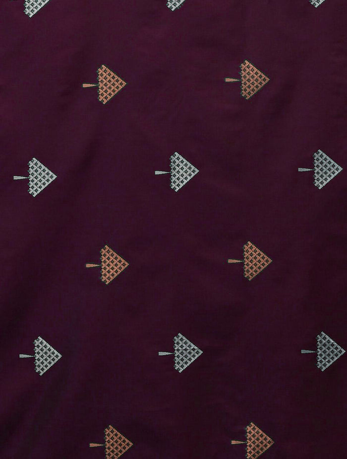 Elegant Wine Jacquard Saree – Premium Woven Saree in a Rich Festive Shade