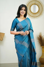 Sky Blue Jacquard Saree