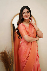 Graceful Pink Jacquard Saree – Soft Luxury Weave for Festive & Party Wear