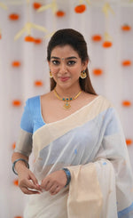 Sky Blue Jacquard Saree