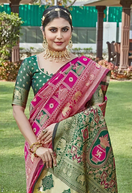 Luxurious Wine Jacquard Saree