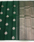 Graceful Mahendi Green Jacquard Saree – Elegant Traditional Indian Wear for Women