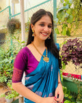 Royal Blue Jacquard Saree for Weddings, Parties & Festive Elegance