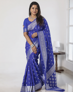Blue Jacquard Saree