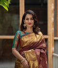 Brown Jacquard Saree – Sophisticated & Timeless Ethnic Wear