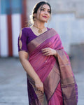 Purple Jacquard Saree – Royal, Elegant & Festive Ethnic Wear