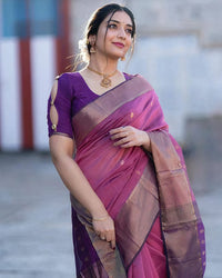 Purple Jacquard Saree – Royal, Elegant & Festive Ethnic Wear