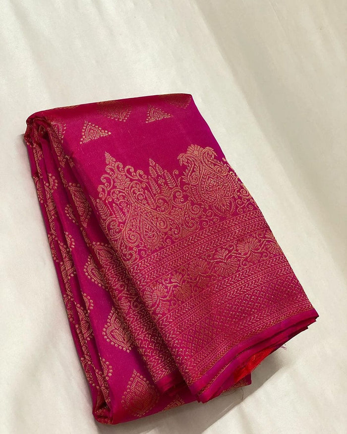 Royal Dark Pink Jacquard Saree for Women – Premium Festive, Party & Wedding Wear