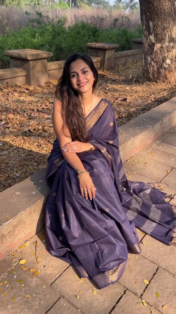 Elegant Purple Jacquard Saree