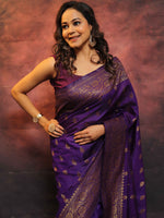 Royal Purple Jacquard Saree