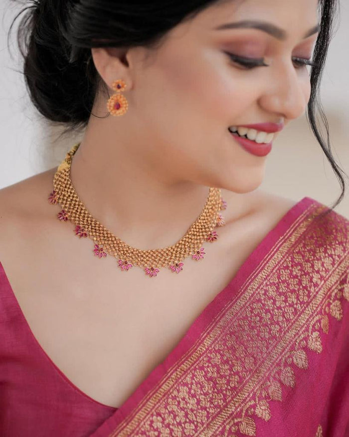 Majestic Maroon Jacquard Saree – Rich Woven Beauty for Weddings & Festive Occasions