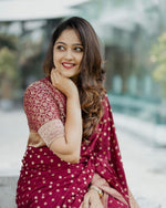 Elegant Red Jacquard Saree