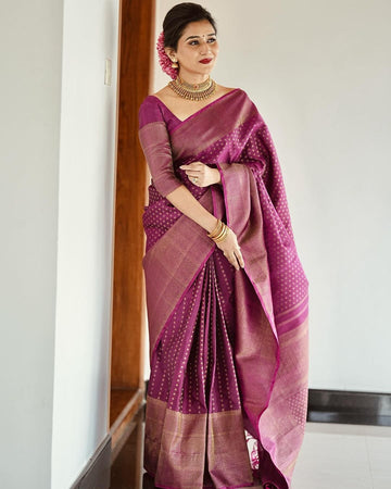 Royal Purple Jacquard Saree – Premium Festive & Wedding Wear Elegance