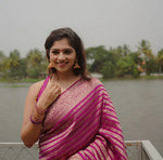 Blush Pink Jacquard Saree