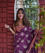 Royal Wine Jacquard Saree