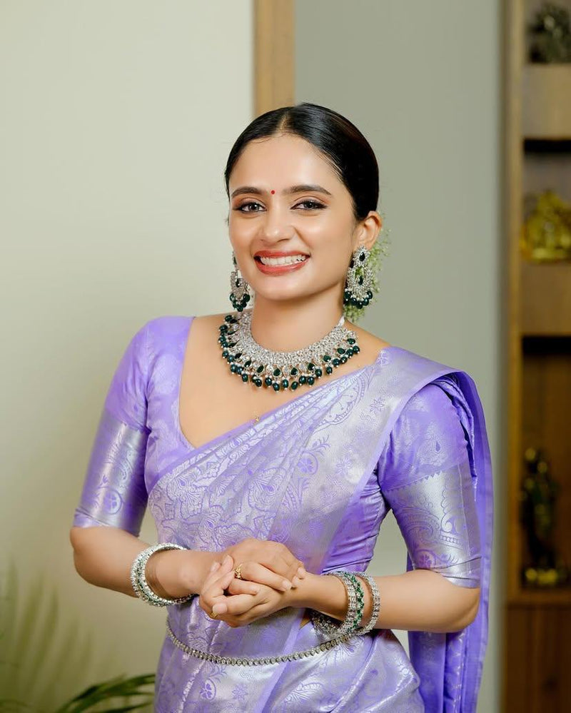 Royal Purple Jacquard Saree