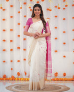 Pink Jacquard Saree