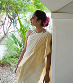 Samantha Fame Groovy White Colored Festive Wear Pure Linen Saree