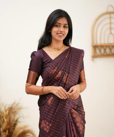 Premium Wine Jacquard Saree